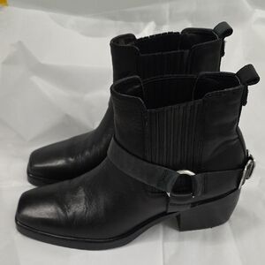Sam Edelman Black Leather Ankle Boots